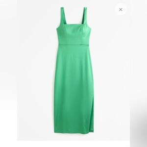 Abercrombie Sculpting Stretch Satin Midi Dress NWT